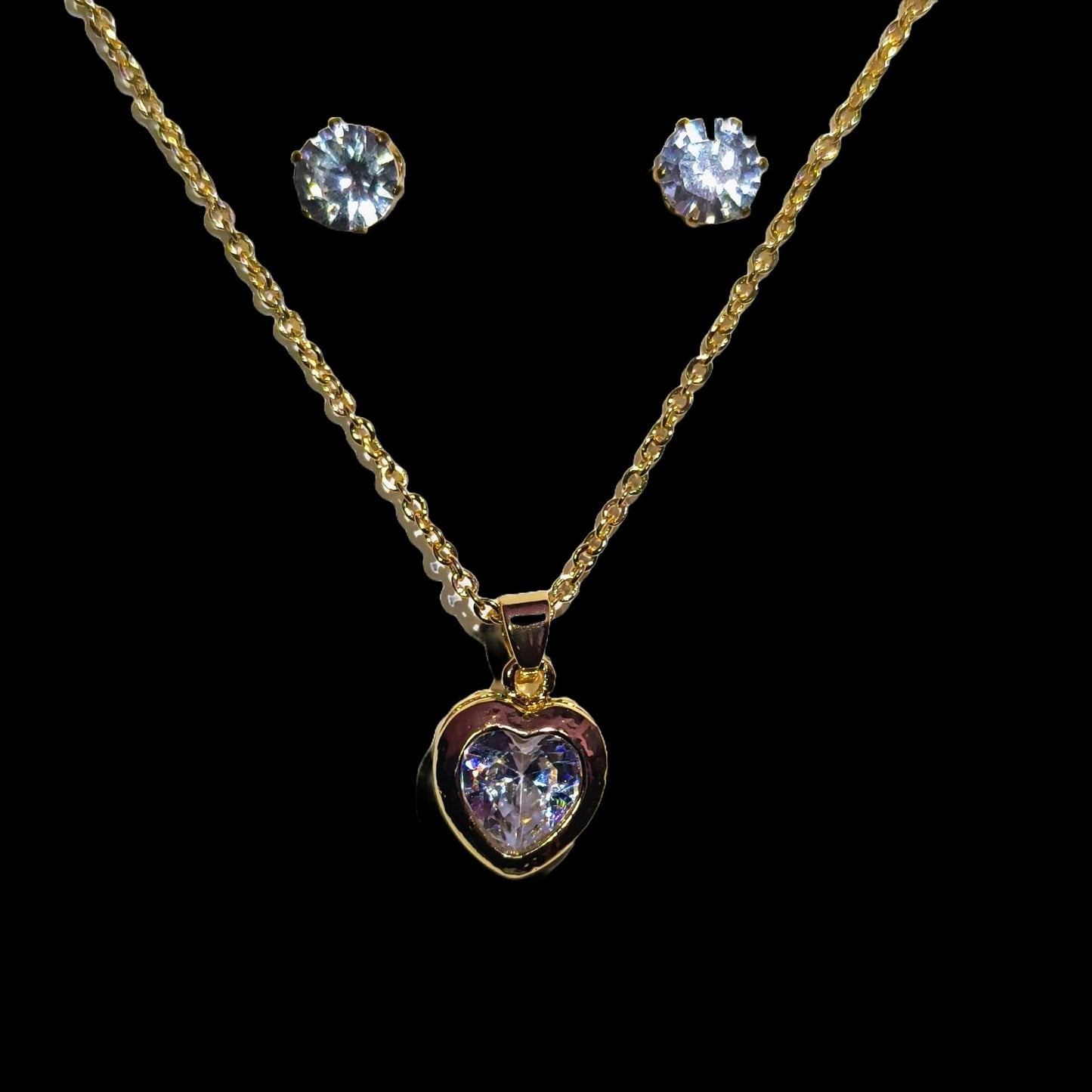 Heart Pendant With Earrings