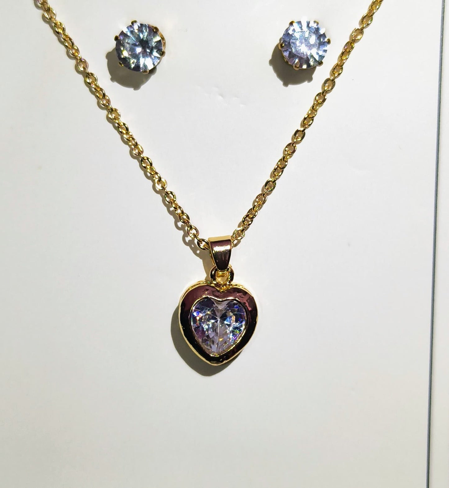 Heart Pendant With Earrings